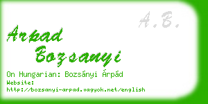 arpad bozsanyi business card